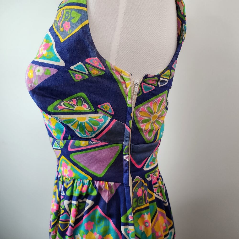 Vintage 60's/70's Tori Richard Honolulu‎ One Shoulder Cotton Maxi Dress Size 10 - Picture 5 of 9
